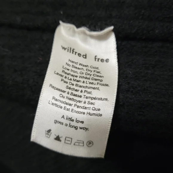 Aritzia Wilfred Free 100% Merino Wool Open Women's Cardigan in Black - Picture 10 of 13
